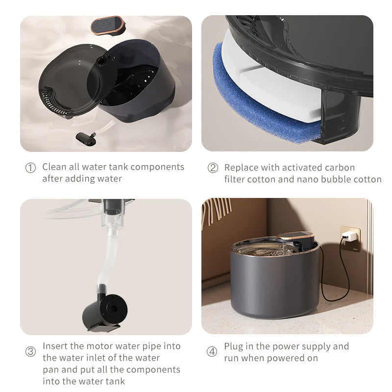 Refined Dual-Filter Pet Water Fountain